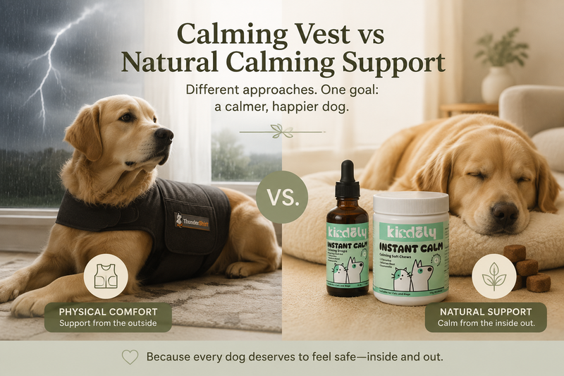 Calming Vest vs Natural Calming Supplements for Dogs: Which One Is Right for Your Pet?